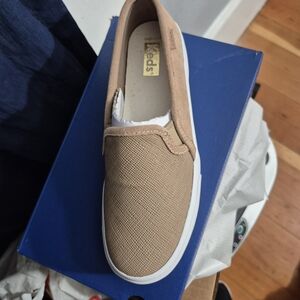 Keds Tan Canvas Slip-On Sneakers